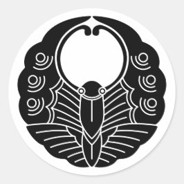 Adesivo Redondo Japonês Family Crest-Butterfly