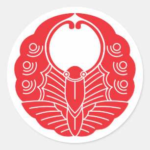 Adesivo Redondo Japonês Family Crest-Butterfly