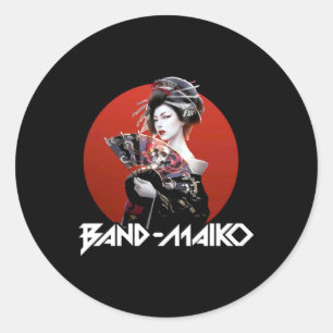Adesivo Redondo Japonês Geisha Sticker