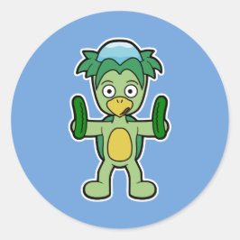 Adesivo Redondo Japonês Kappa Yokai (com pepinos!)