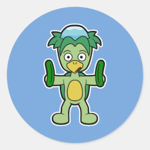 Adesivo Redondo Japonês Kappa Yokai (com pepinos!)