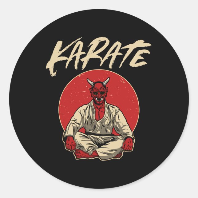 Adesivo Redondo Japonês Oni Demon - Karate Gift (Frente)