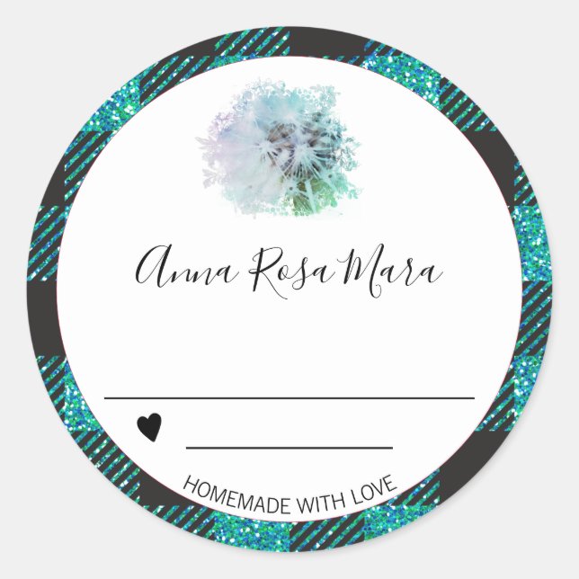 Adesivo Redondo *~* Jar Buffalo Gingham AP30 Dandelion Heart (Frente)