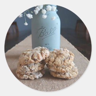 Adesivo Redondo Jar de latas e cookies