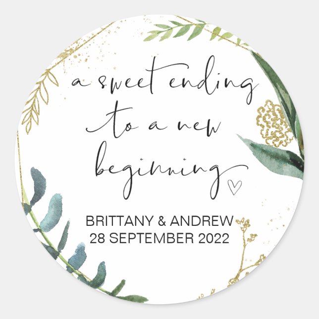 Adesivo Redondo Jar Jar Sweet De Tratamento De Favor De Casamento  (Frente)