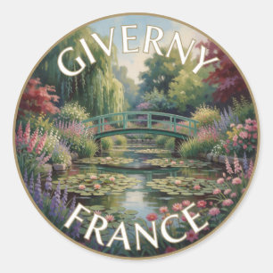 Adesivo Redondo Jardim Aquático de Giverny, França, Paisagem Cênic