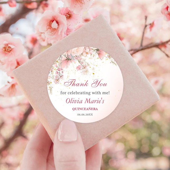 Adesivo Redondo Jardim bonito Flores Selvagens Sweet 16 (Criador carregado)