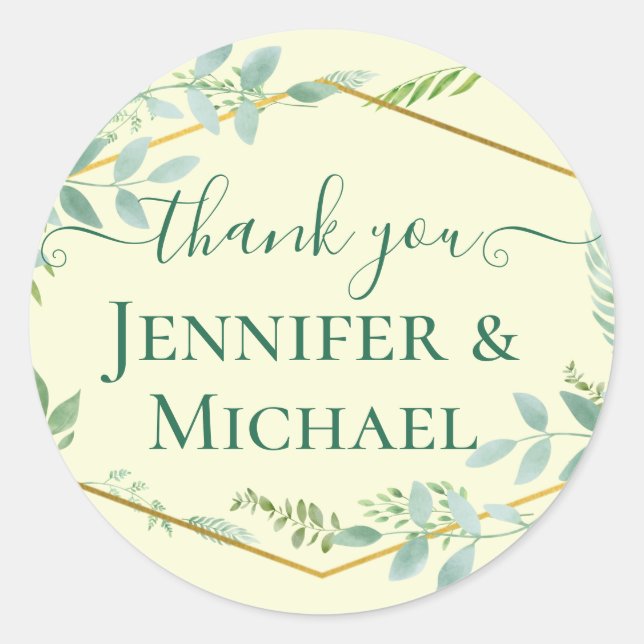 Adesivo Redondo Jardim Botânico Deixa Casamento Verde (Frente)