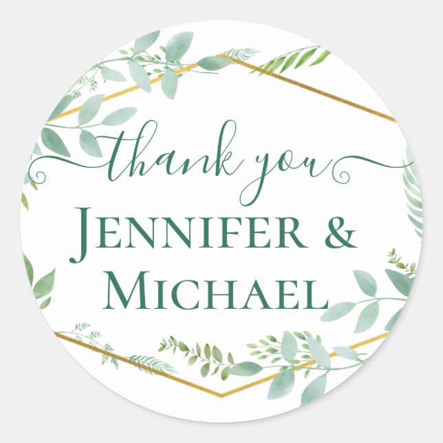 Adesivo Redondo Jardim Botânico Deixa Casamento Verde (Frente)