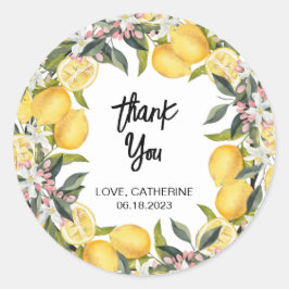 Adesivo Redondo Jardim Botânico Lemon Summer Obrigado