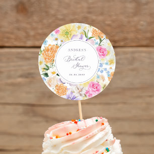 Adesivo Redondo Jardim Brilhante Floral Primavera Verão Noiva Chuv