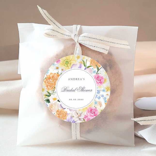 Adesivo Redondo Jardim Brilhante Flores Primavera Verão Chá de Noi (Criador carregado)