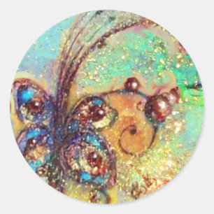 ADESIVO REDONDO JARDIM DA PLANTA DE SOMBRA PERDIDA