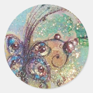 ADESIVO REDONDO JARDIM DA PLANTA DE SOMBRA PERDIDA