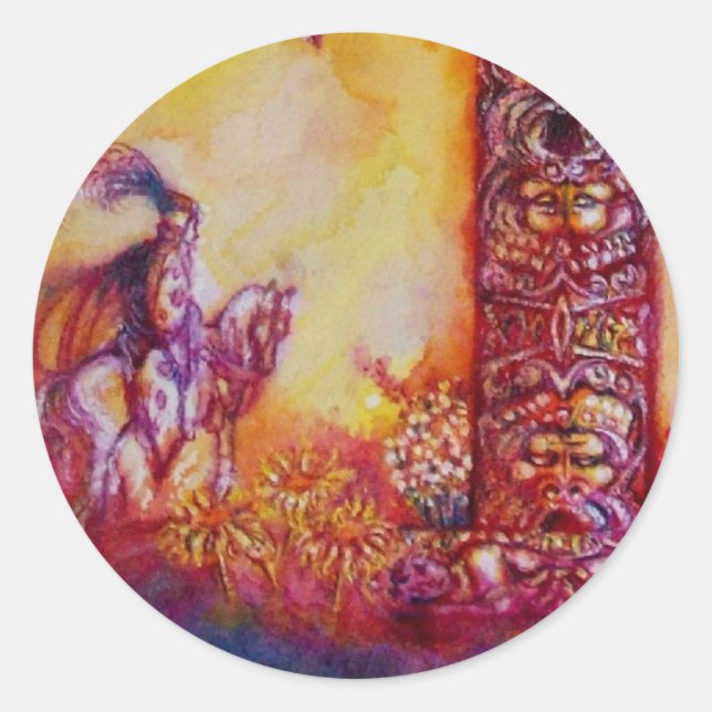 ADESIVO REDONDO JARDIM DAS SOMBRAS PERDIDAS / NOITE E CAVALO (Frente)