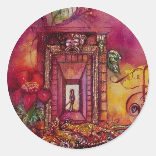 ADESIVO REDONDO JARDIM DAS SOMBRAS PERDIDAS/SERPENTES E IGUANAS (Frente)