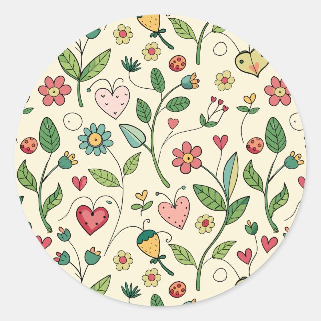 Adesivo Redondo Jardim de Amor Blooming (Frente)