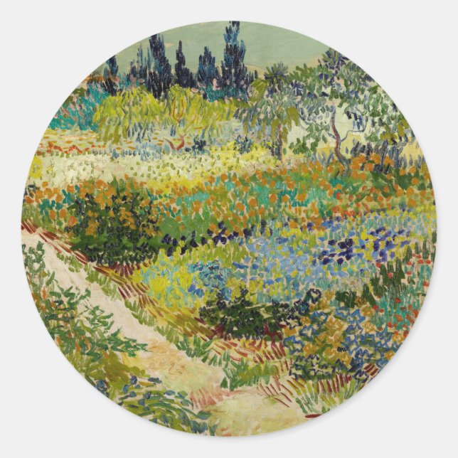 Adesivo Redondo Jardim de Arles | Vincent van Gogh (Frente)