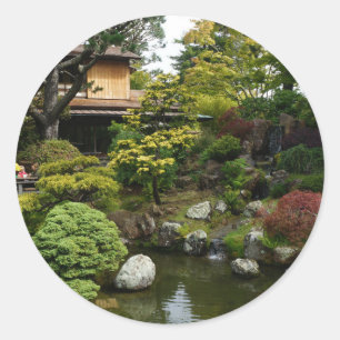 Adesivo Redondo Jardim de chá japonês de São Francisco nº 9-1