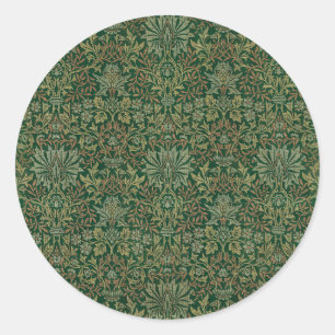 Adesivo Redondo Jardim de Flores William Morris -Verdes