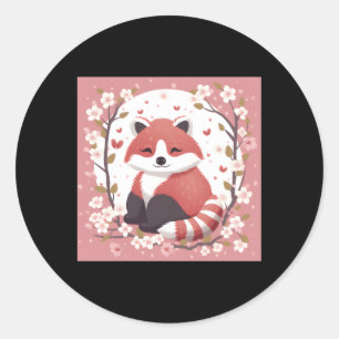 Adesivo Redondo Jardim do Flor Vermelho Adorável