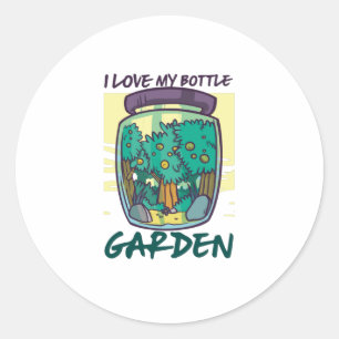 Adesivo Redondo Jardim - Eu Amo Meu Jardim De Garrafas