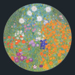 Adesivo Redondo Jardim Flor por Gustav Klimt<br><div class="desc">Linda pintura colorida de um jardim floral por Gustav Klimt. Incríveis variações de cores e belas flores ajustados simplesmente lindas em muitos tipos de produtos e ideias de presentes maravilhosos.</div>