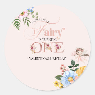 Adesivo Redondo Jardim Floral Mágico de Fadas Pixie Meninas Aniver