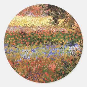 Adesivo Redondo Jardim Florido,Vincent van Gogh.