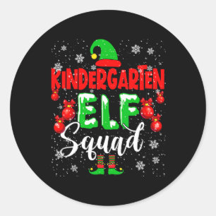 Adesivo Redondo Jardim Infantil Elf Squad Engraçado Natal Elf Kids