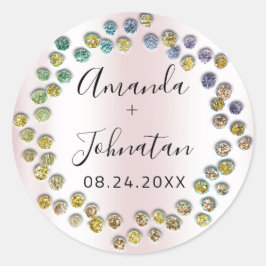 Adesivo Redondo Jardim Magro Simplesmente Nome Data Pontos Pretos