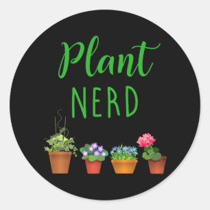 Adesivo Redondo Jardinagem engraçada e Houseplant do nerd da