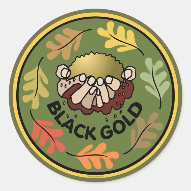 Adesivo Redondo Jardinagem Orgânica - Composto (Frente)