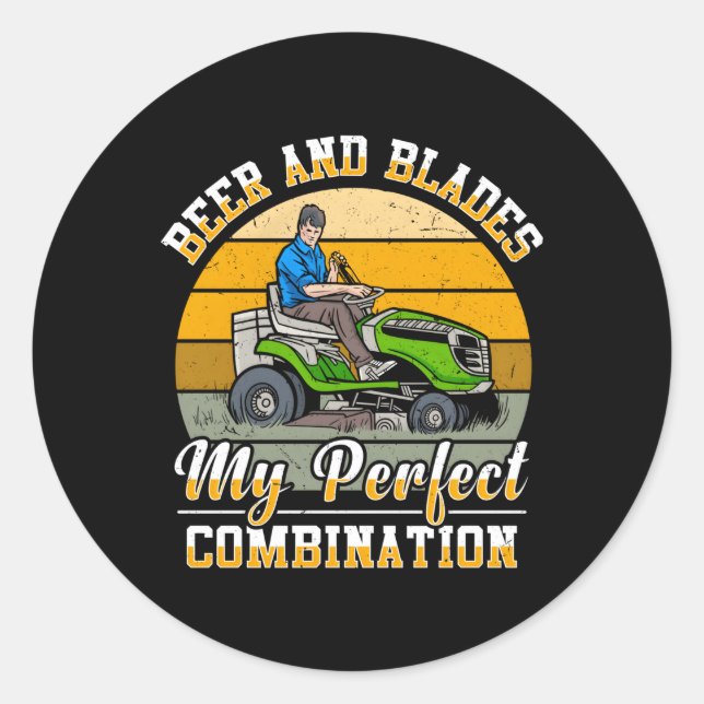 Adesivo Redondo Jardineira de jardinagem de jardinagem de grama de (Frente)