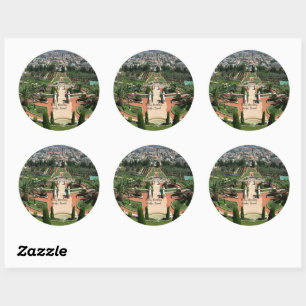 Adesivo Redondo Jardins Bahai em Haifa, Israel
