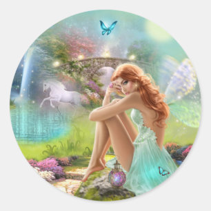 Adesivo Redondo Jardins feericamente Enchanted