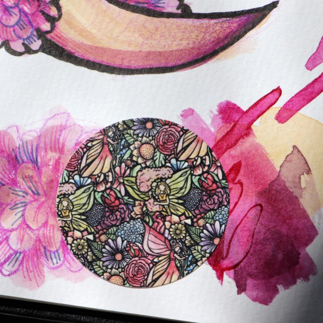 Adesivo Redondo Jardins Láteos Jardins Flores Feiras (Criador carregado)