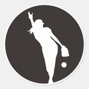 Adesivo Redondo jarro do círculo do softball