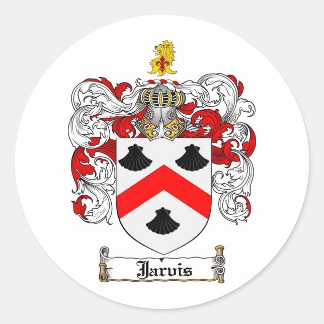 ADESIVO REDONDO JARVIS FAMILY CREST - JARVIS CASACO ARMS (Frente)