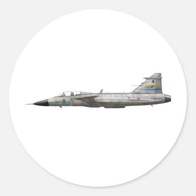 Adesivo Redondo Jas 39 Gripen (Frente)