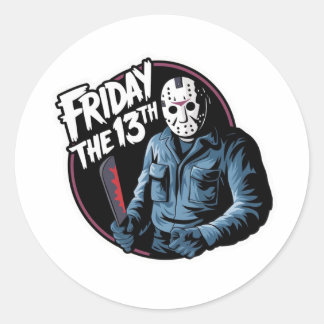 Adesivo Redondo Jason Mask Friday o 13 Sticker - Spooky