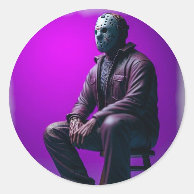 Adesivo Redondo Jason Voorhees (Frente)