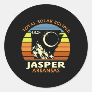Adesivo Redondo Jasper Arkansas Total Eclipse Solar 2024