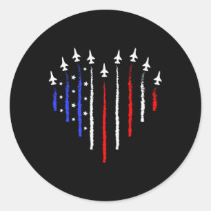 Adesivo Redondo Jatos de combate patriotas de 4 de julho Avião Ban