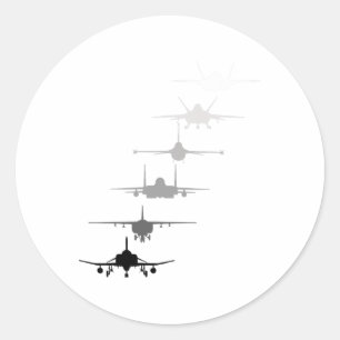 Adesivo Redondo Jatos de Combatente da Força Aérea F-4 F-111 F-15