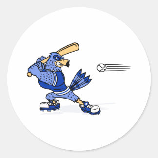 Adesivo Redondo Jay Azul Jogando Baseball