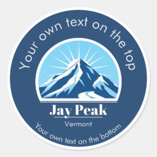 Adesivo Redondo Jay Peak Vermont EUA férias de esqui