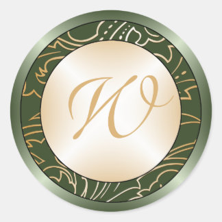 Adesivo Redondo Jazmene Monograma Envelope Stickers-green