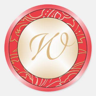 Adesivo Redondo Jazmene Monograma Envelope Stickers-retro