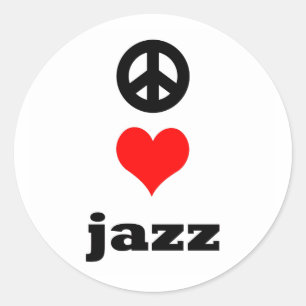 Adesivo Redondo jazz do amor da paz